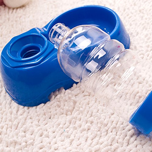 ttnight Pet Dog Puppy Cat Automatic Water Dispenser Food Dish Bowl Feeder (Blue)