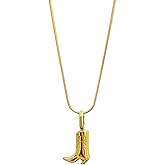 WETMT Boot Necklace for Women Gold/Silver Cowboy Boot Necklace Western Cowgirl Pendant Necklace Adjustable Snake Chain Necklace Western Country Jewelry