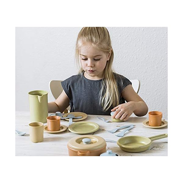 Dantoy Bio-Toy Pretend Play Dinner Set 22 Pieces, Eco-Conscious Toys Made from Sugarcane – Bild 8