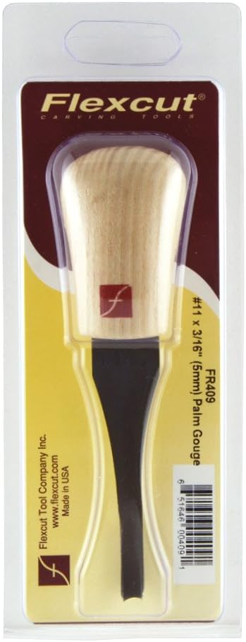 FLEXCUT#11 Palm Sweep, High Carbon Steel, Solid Ash Handle, 3/16 Inch (FR409)