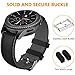 Gear S3 Frontier/Classic Soft Silicone Watch Bands 22mm Rubber Watch Strap with Stainless Steel Buckle Replacement Wristband for Samsung Gear S3 Frontier/Classic Smart Watch - Black/Gray Stitching
