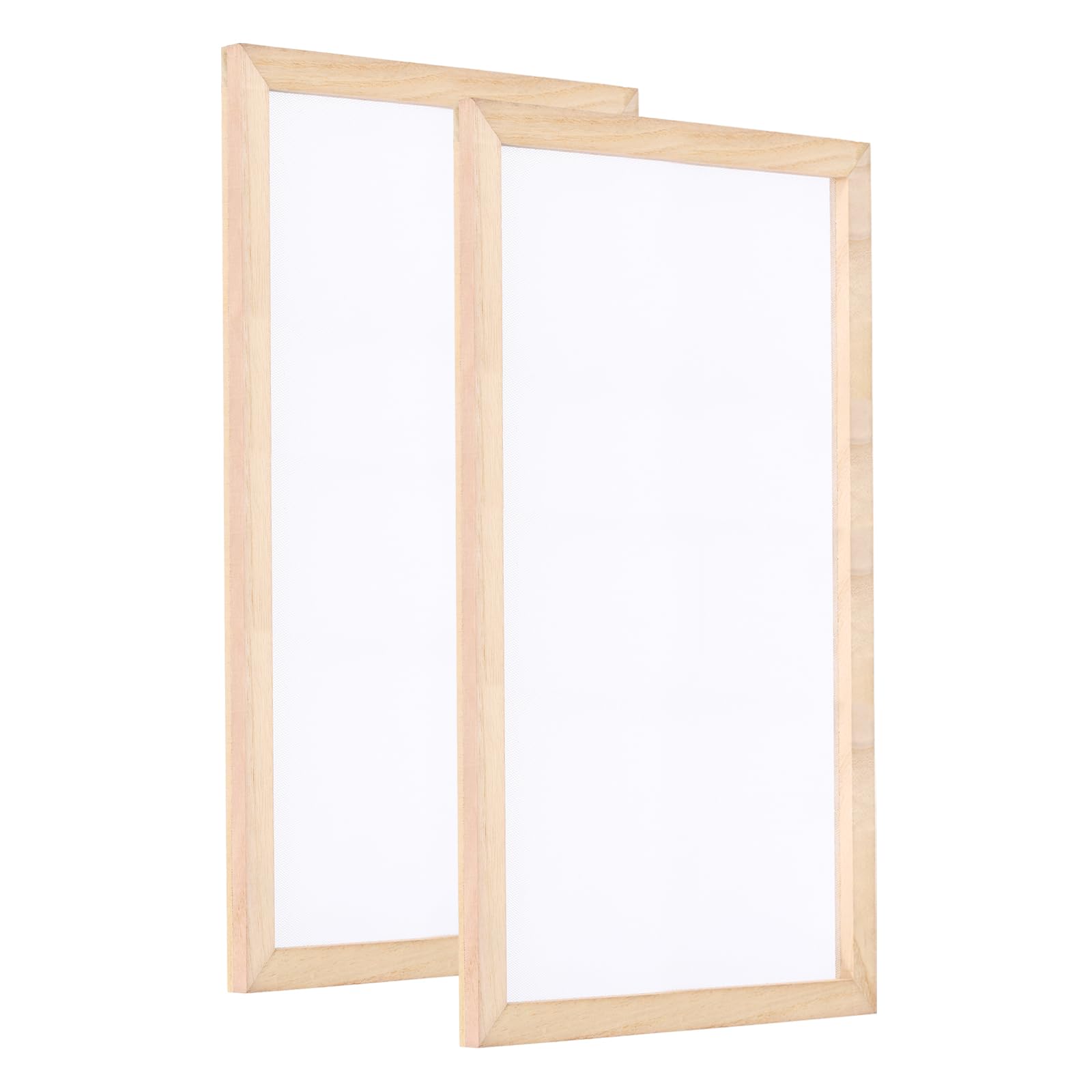 PATIKIL B4 Sizes Wooden Paper Making Screen, 2Pcs 14.2 x 10.2 Inch Single Paper Making Mould and Deckle Papermaking Supplies Frame for Paper Making DIY Crafts, Wood Color