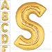 AFTERLOON® 40 Inch Giant Jumbo Helium Foil Mylar Alphabet Balloons for Graduation Anniversary Celebration Bridal Shower Wedding Birthday Party Decorations, Premium Quality, Matte Gold, Letter S