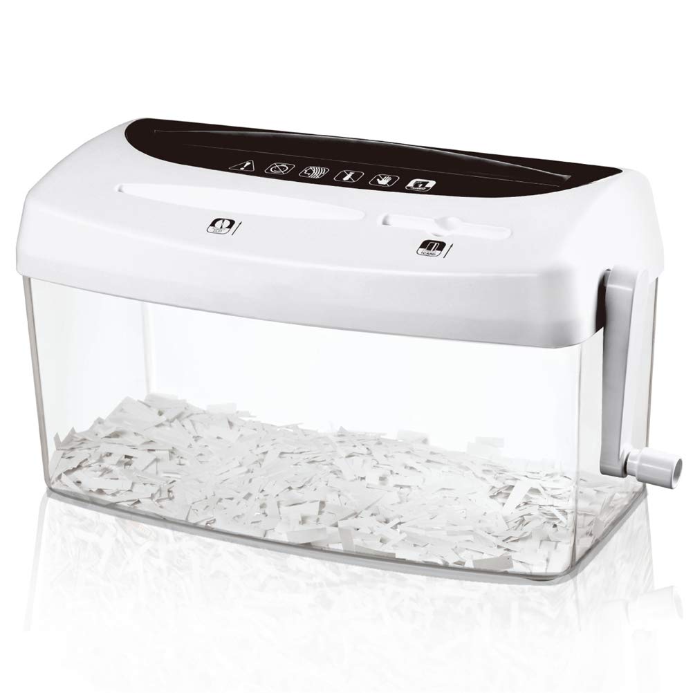 GFYWZZ Mini Hand Shredder Portable Paper Shredder A4 Manual Shredder Documents Paper CD and Credit C
