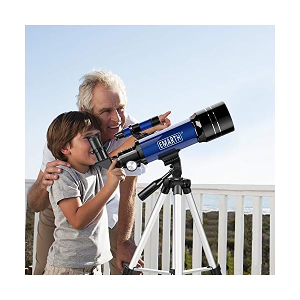 Emarth Teleskop, 70 mm/360 mm, astronomisches Refraktor-Teleskop mit Stativ und Sucherfernrohr, tragbares Teleskop für… – Bild 7