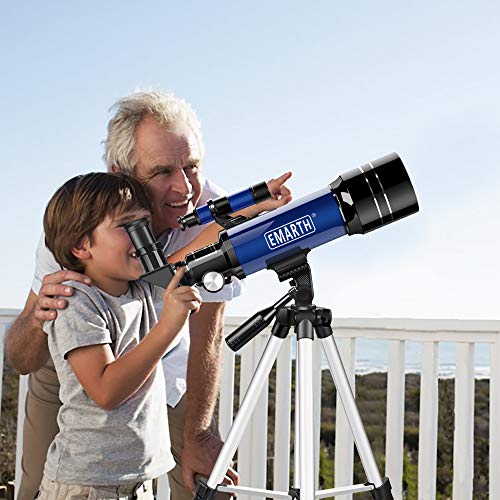 Telescope, 70MM Aperture Kids Telescope with 2 Eyepieces, 360MM Refractor Portable Telescope for Kids with Tripod & Finder Scope, STEM Toys Astronomy Gifts for Children Blue