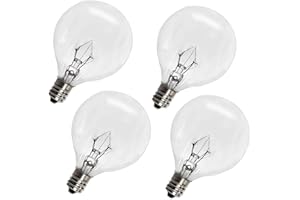 4 Pack Wax Warmer Bulbs,G50 25 Watt Bulbs for Full Size Scentsy Warmers,G16.5 Globe E12 Incandescent Candelabra Base Clear Li