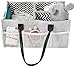 HOMEVAGE Diaper Caddy Caddies Organizer, Baby Cloth Diapering, Tote Bag, Nursery Storage Bin for Changing Table, Portable Car Travel Organizer (Light Grey)