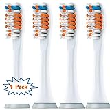 Generic Philips Sonicare Compatible Toothbrush Replacement Heads - 4 Pack - PowerUp Brush Head Replacement By Alayna