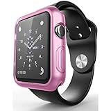 Apple Watch Case 38mm iWatch Silicone Bumber Case[Ultra Thin] With 1 Microfiber Cleaning Cloth-PINK