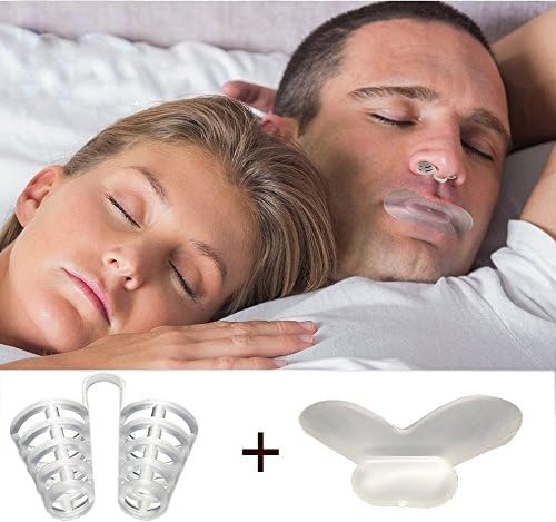 Anti Snore Nose Vent Sleep Aid Device Set, Premium&amp;Advanced Nasal Dilator Snore Stopper Tongue Sleeve Pack for Anti Snoring Solution by Gent House