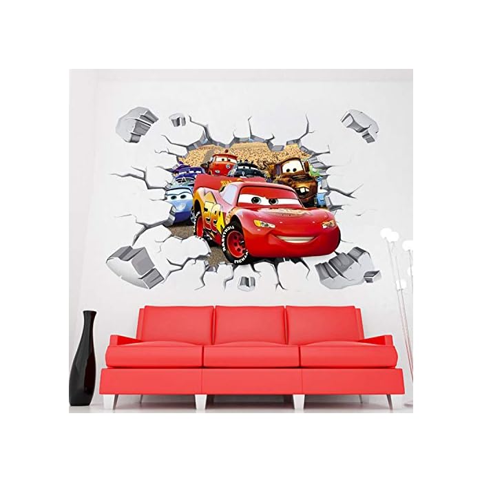Kibi Pegatinas Decorativas Pared Cars 3d Disney Para Sala De Niños Sala De Estar Dormitorio Bebe Decoración Del Hogar Pegatinas De Pared Niño Adhesivos Pared Decorativos Cars Extraíble