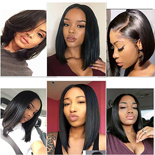 Brazilian-Virgin-Hair-Straight-Short-Bob-Lace-Front-Wigs-Human-Hair-Pre-Plucked-with-Baby-Hair-12inch-150-Density-4x4-Short-Bob-Wigs-for-Black-Women