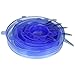 Silicone Stretch Lids (Set of 8, variety of sizes 7.9”,6.3”, 5.5”, 4.3”,3.5”, 3 x 2.6”). The perfect stretchy silicone bowl covers for your kitchen! (Light Blue)