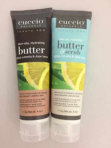 Cuccio 2 Pack White Limetta &amp; Aloe Vera Butter Blend + Butter &amp; Scrub 4oz