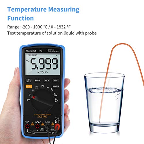 Morpilot Multimetro Digitale, True RMS 6000 Conta Multimetro Avanzato, Misura Tensione AC/DC, Corrente AC/DC, Resistenza, Continuità, Capacità, Frequenza, Diodi, Temperatura