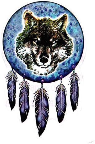 Cool Hippie Wolf Mandala Decal for Cars Trucks Guys Girls Men Women Stickers Laptops