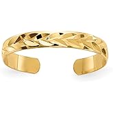 The Black Bow Diamond-Cut 2mm Toe Ring in 14 Karat Gold