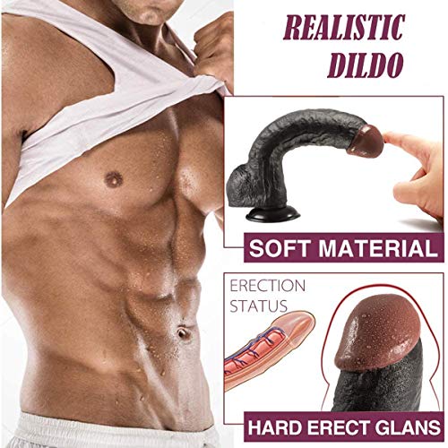 31cm-Dildo-del-Realistico-per-Donna-Pene-Finto-Classici-con-Potente-Base-a-Ventosa-Giocattoli-Sessuali-per-Anale-Punto-G-Vagina-Sex-Toys-con-Due-Strati-di-Silicone-Real-Cock-Dong-Nero