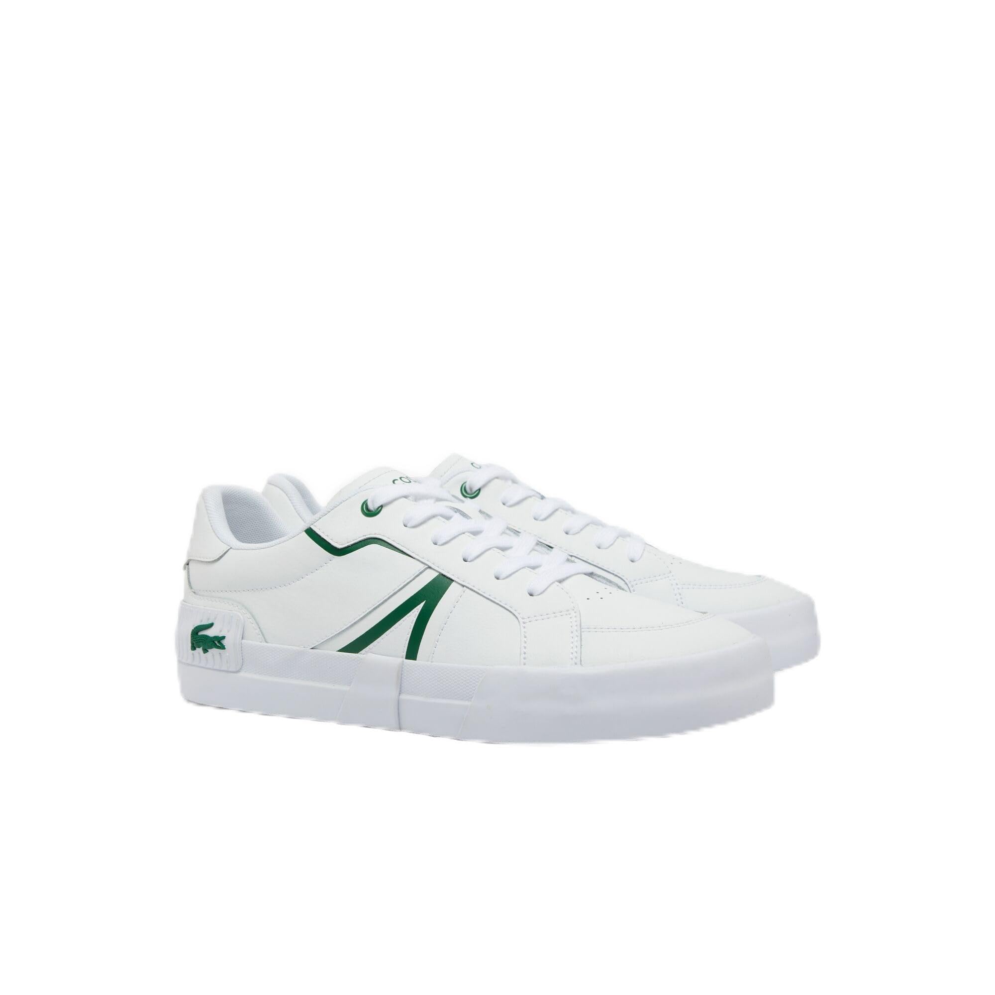 Lacoste Men’s L004 Sneaker, White/Green, 12.5