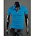 Joylive Fashion Men's Stylish Slim Fit Short Sleeve Casual Polo Shirts T-Shirt Sky Blue