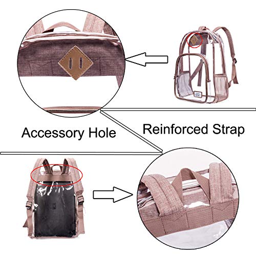 rose gold clear backpack
