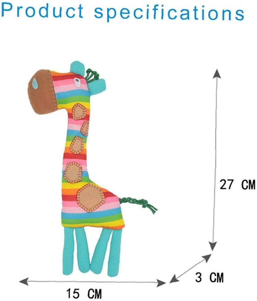 Nicedier Jirafa Sonajero Color Del Arco Iris De Dibujos Animados Animales De Peluche De Bell De Mano Palillo De Peluche De Juguete Educativos Del Bebe De Juguete Juguetes Sonajeros Y Aros De