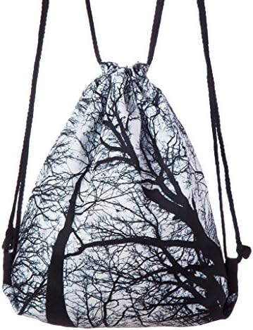 Lady Donovan - Bag Stringbag cord Gym Bag bag Jute Turnbeutel polyester - trees