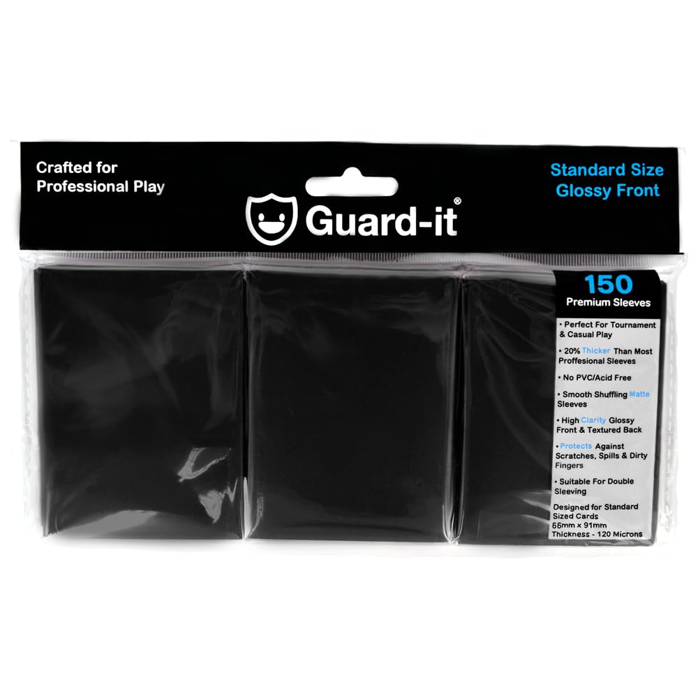 Guard-it - 150 Black Standard Size Trading Card Sleeves - Premium Deck Protectors for Pokemon, Magic: The Gathering & Lorcana