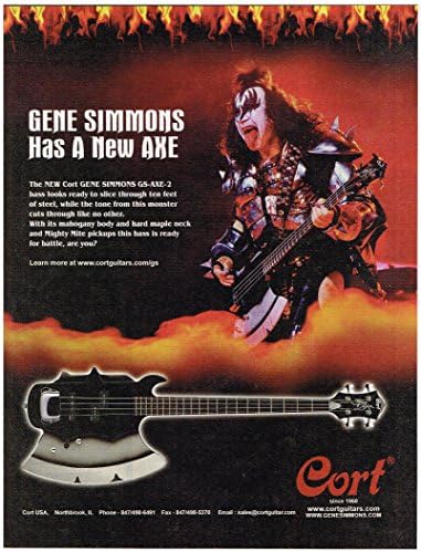 Cort Guitars - GS-AXE-2 - Gene Simmons of Kiss - 2010 Print Advertisement