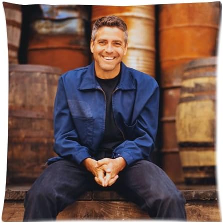 George Clooney Custom Zippered Pillow Cases 18"x 18"(Twin sides)