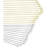 Forise 24 Pcs Gold Plated and Silver Plated 1.2 mm Snake Chains Necklace with Lobster Clasps for Jewelry Making,18 Inch and 20 Inch