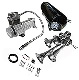 Viking Horns Loud 149 Decibels Four Trumpet Train Air Horn Kit with 1.5 Gal Air Tank
