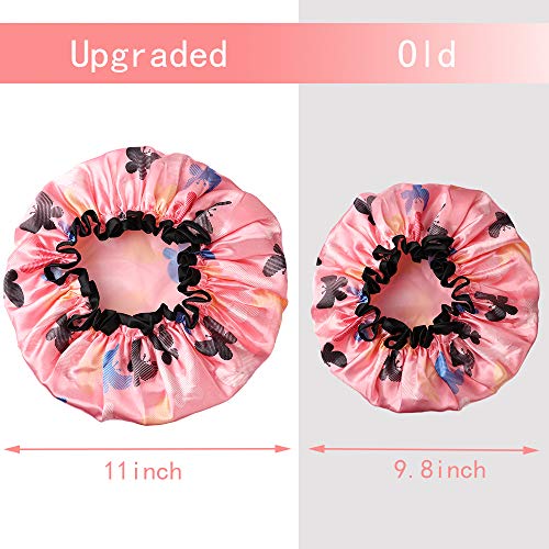 Waterproof Women Shower Cap Large Bath Cap Gutsdoor 4 PACK Double Layer Shower Hat Designed for all Hair Lengths and Thicknesse - Thumbnail 5