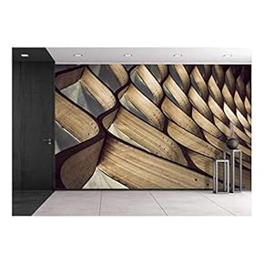 Abstract Bent Wood Patterns - Removable Wall Mural | Self-Adhesive Large Wallpaper - 66x96 inches