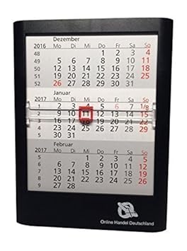 3-Monats-Tischkalender, für 2 Jahre, 12.5x16x1.4cm, 2018/2019