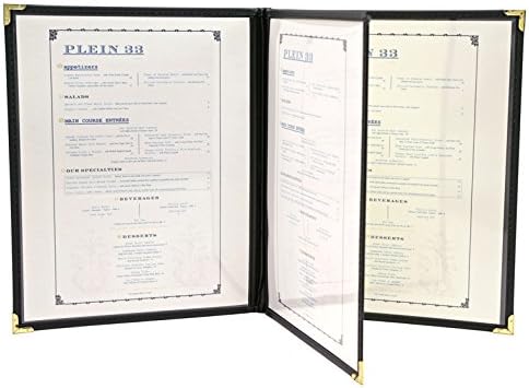 Menu covers, Flexible Leatherette 4 View - 8.5 X 11, Burgundy