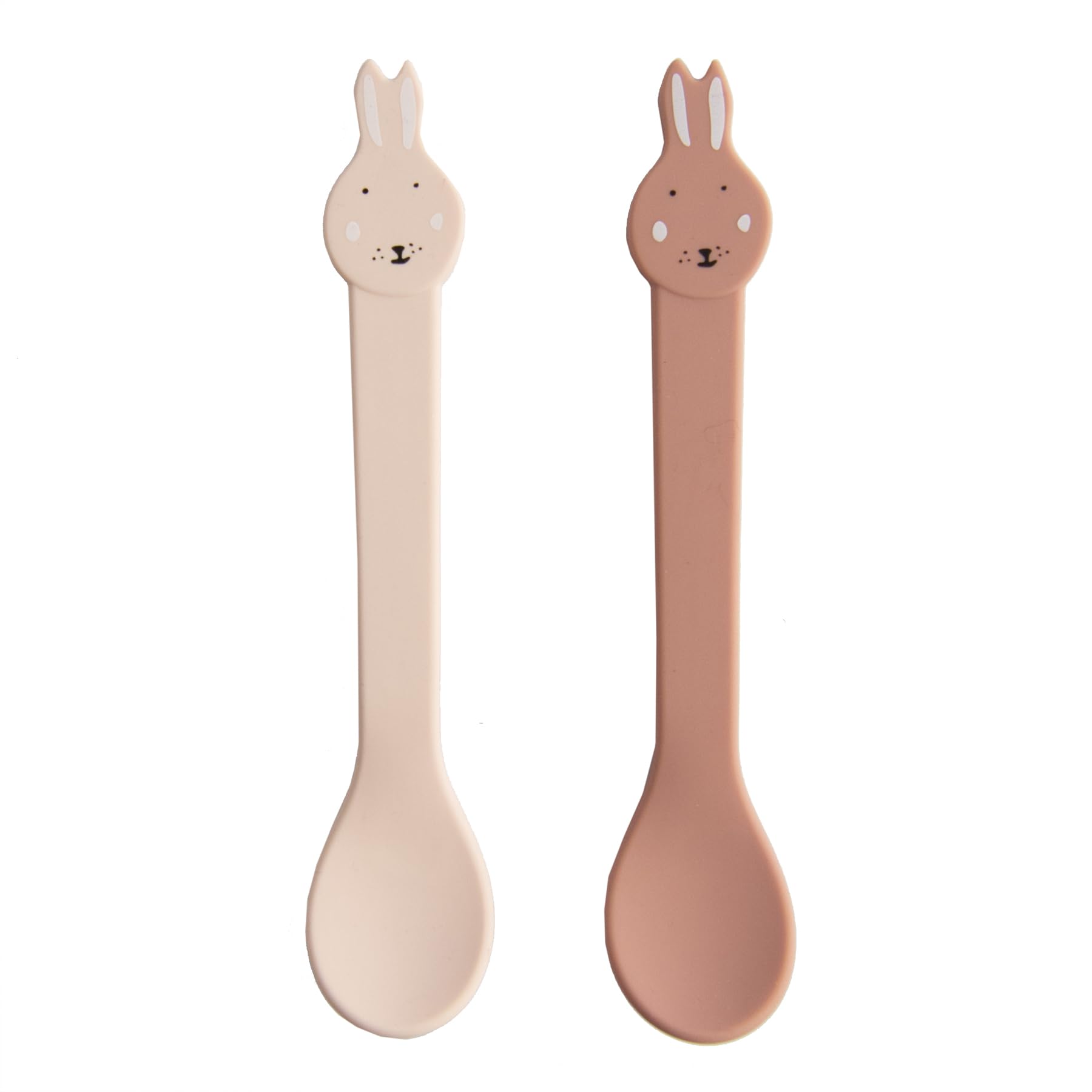 Trixie Silicone Spoon 2-Pack - Mrs. Rabbit | Baby Feeding Spoon Set | BPA-Free, Soft Silicone Spoons for Toddlers | Dishwasher Safe
