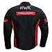 HWK Mesh Motorcycle Jacket Riding Air Motorbike Jacket Biker CE Armored Breathable (Large, Red)