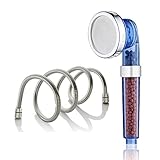 Luxsego Ionic Filter Shower Head with 4.6ft Hose, High Pressure &amp; 30% Water Saving 3 Modes Anionic Handheld Energy Ball Showerhead Set for Dry Hair &amp; Skin SPA ()