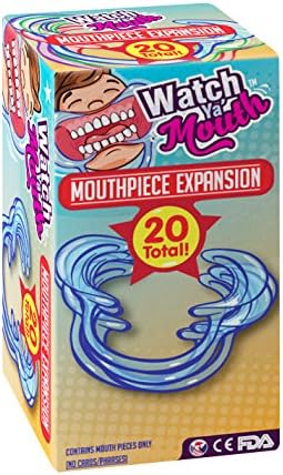 Watch Ya' Mouth Mouthpieces/Cheek Retractors 20-Pack Blue (Large Only) - fun for families, adult, and kids game night to speak out phrases
