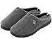ULTRAIDEAS Men’s Cozy Warm Slip on Slip-Resistant Polar Fleece Lined Cotton Slippers House Slippers Indoor Outdoor (L/11-12 D(M) US, Grey)