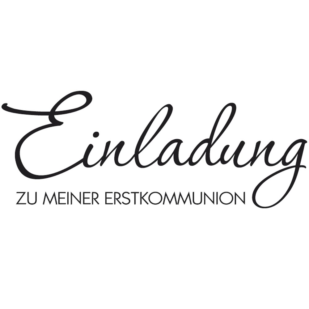 Rayher Wood Mounted Rubber Stamp featuring the phrase Einladung zu meiner Erstkommunion, Wooden Stamp for First Communion Invitations, Scrapbooking, and Card Making, Butterer, 3x7cm, 29000000