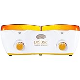 GiGi Deluxe Double Wax Warmer - Hair Removal Waxing Kit Heater, Dual Pot Design, Adjustable Temperature Control, Salon & Home Use, 14 oz (2) Wax Can