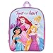 Disney's Princess Backpack Combo Set - Girls' 3 Piece Backpack Set - Cinderella, Bella, Elsa & Jasmine Backpack, Waterbottle and Carabina (Pink/Purple)
