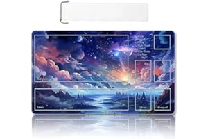 DAUXID Premium Stitched MTG Playmat with Zones and Non-Slip Rubber Backing - TCG Play Mat for MTG and Other Card Games - Colorful Design with Vintage Look and Feel (DKT (68),Zones)