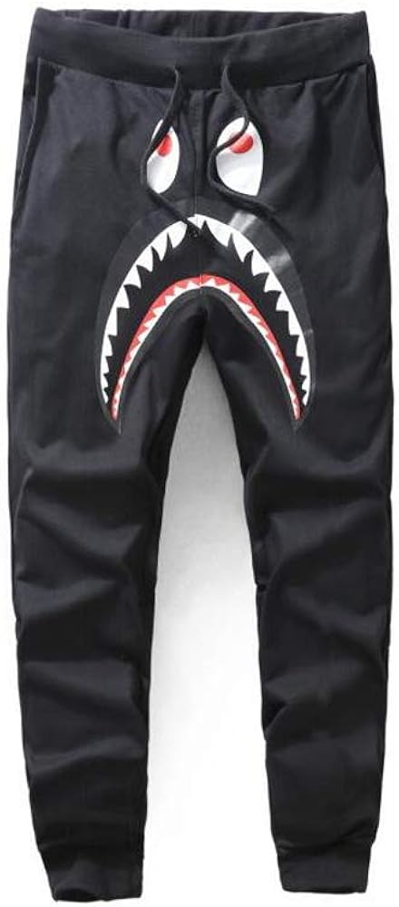 Unisex Sports Casual Pants Men Trousers Athletics Sweatpants Shark Head Hoodie Jaw Shorts Rap Sweatpants