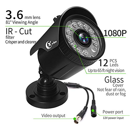 XVIM 8CH 1080P Security Camera System Home Security Outdoor 1TB Hard Drive Pre-Install CCTV Recorder 4pcs HD 1920TVL Upgrade Surveillance Cameras with Night Vision Easy Remote Access Motion Alert