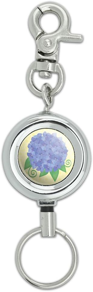Hydrangea Flower Garden Yellow Lanyard Belt ID Badge Key Retractable Reel Holder