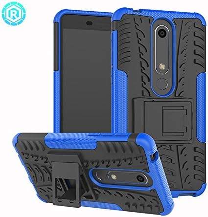 Nokia 6.1 Case,Nokia 6 2018 Case,Mustaner Dual Layer Shock-Absorption Armor Cover Full-body Protective Case with Kickstand for Nokia 6 (2018) 5.5 Inch (Blue)